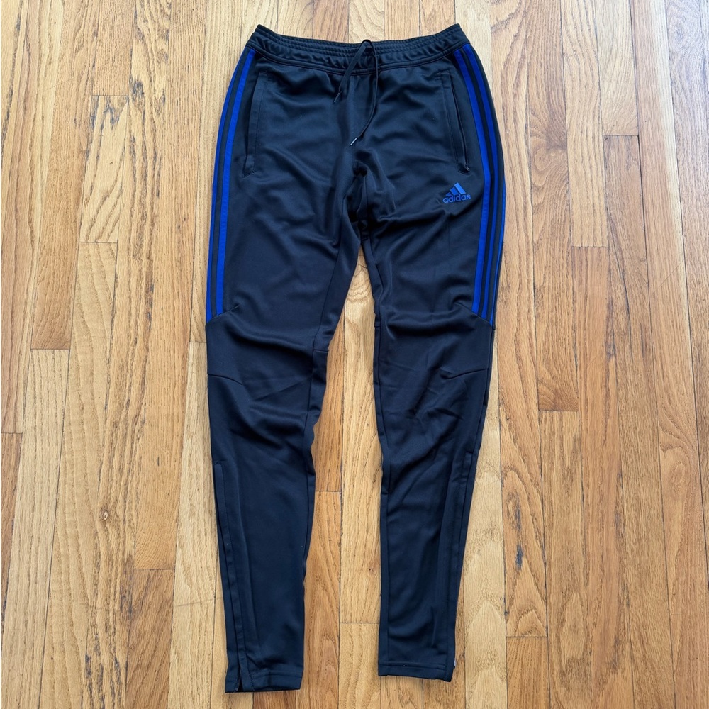 adidas Black Athletic Pants with Navy Trim